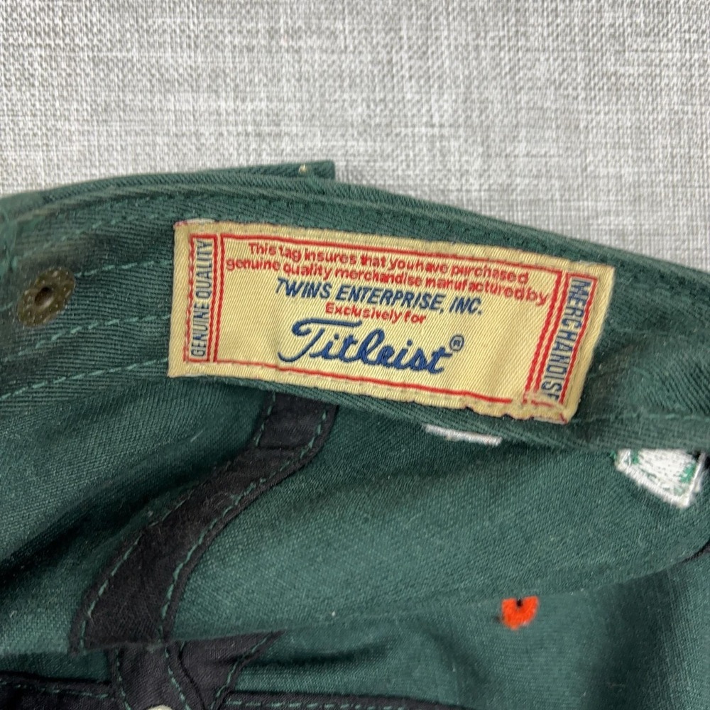 Vintage Miami Hurricanes Hat Cap Strap Back Mens Green Golf Titleist 90s - Picture 9 of 9